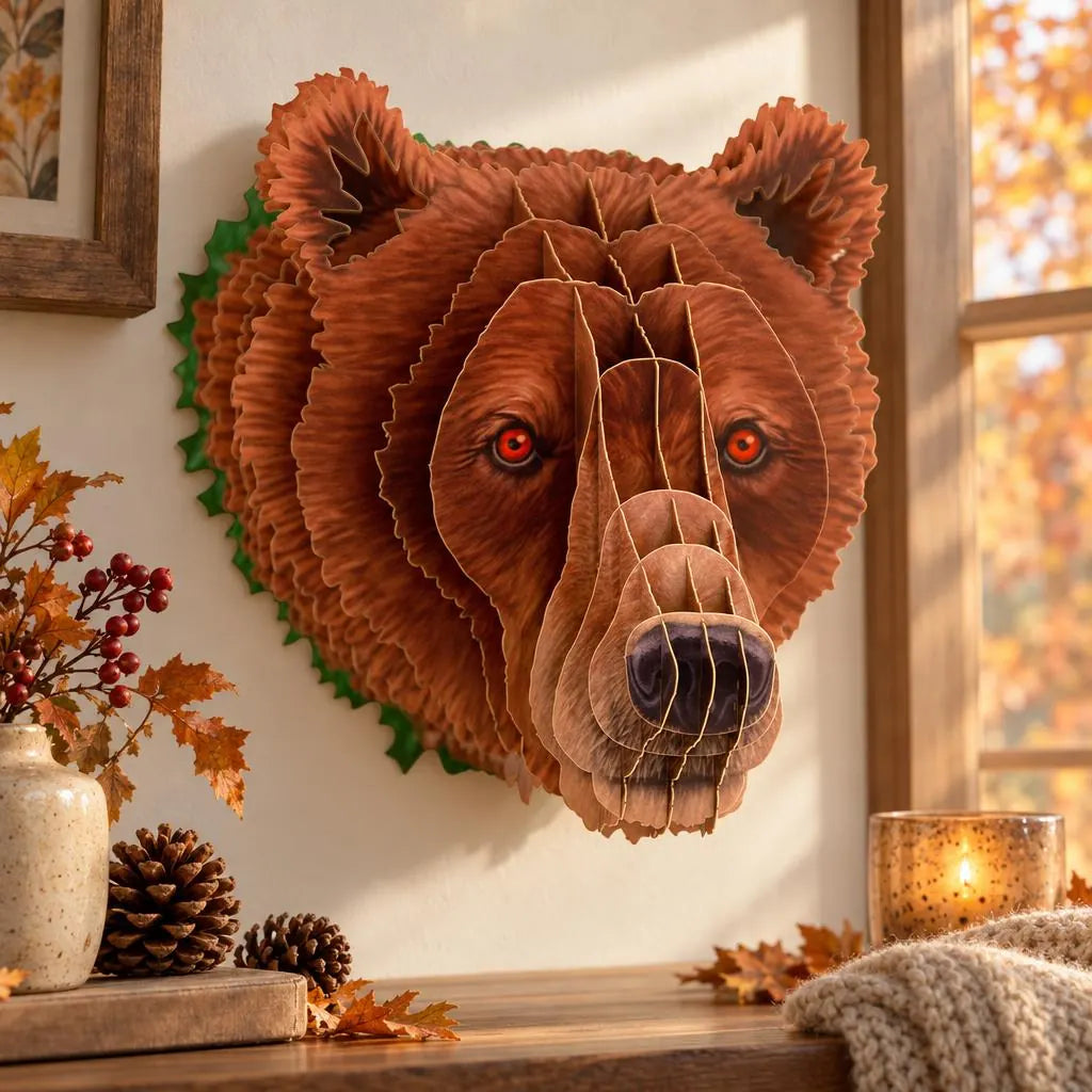 3D Tierkopf Braunbär