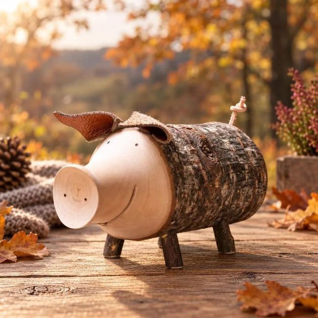 Herzenswunscherfüller - Sparschwein Rudi aus Holz