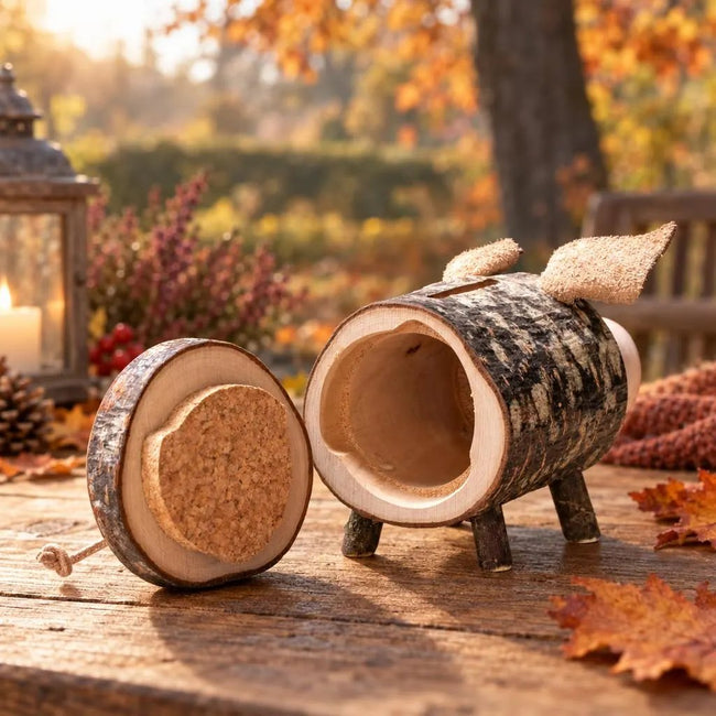 Herzenswunscherfüller - Sparschwein Rudi aus Holz