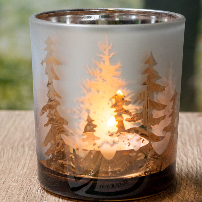 Windlicht geeist in Gold