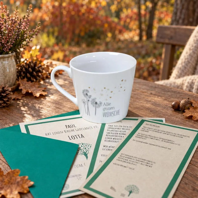 Tasse aus Porzellan "Alle guten Wünsche"