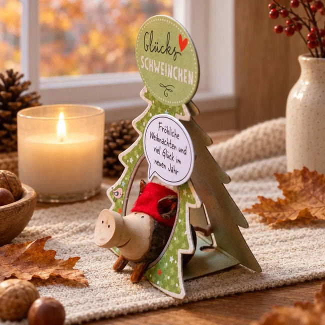 Glücksschweinchen "Frohe Weihnachten"