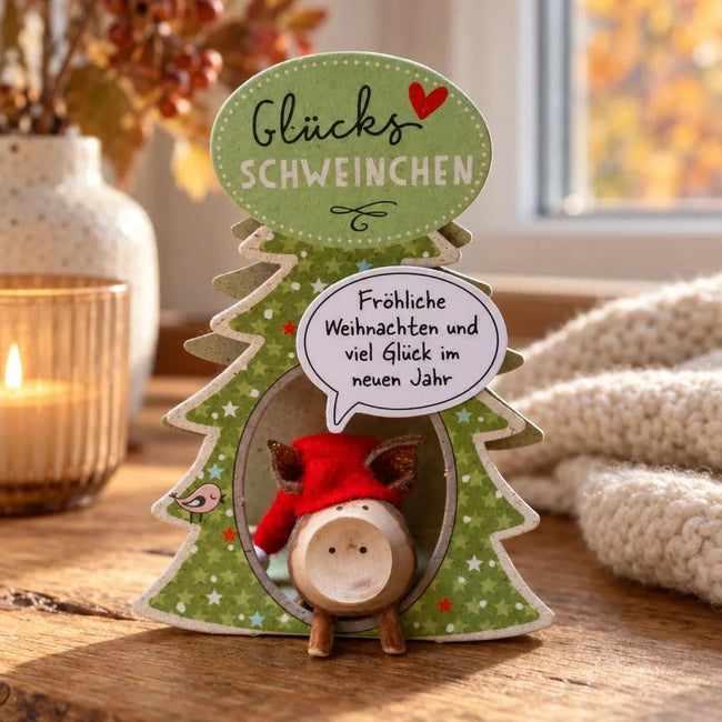Glücksschweinchen "Frohe Weihnachten"