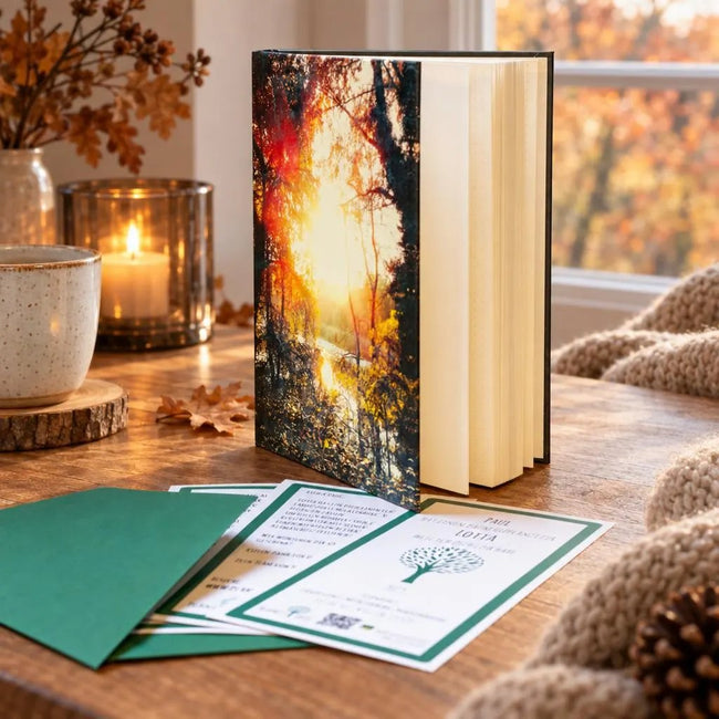 Notizbuch mit Waldmotiv - Herbst