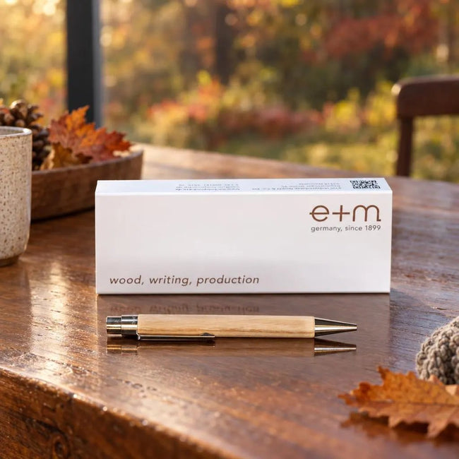 Druckkugelschreiber mit Holz von E+M