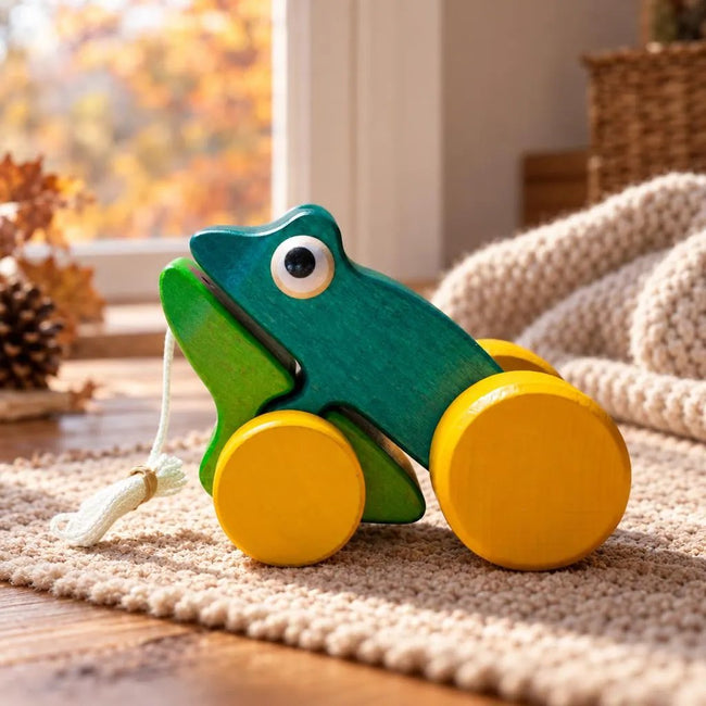 Frosch aus Holz zum Nachziehen