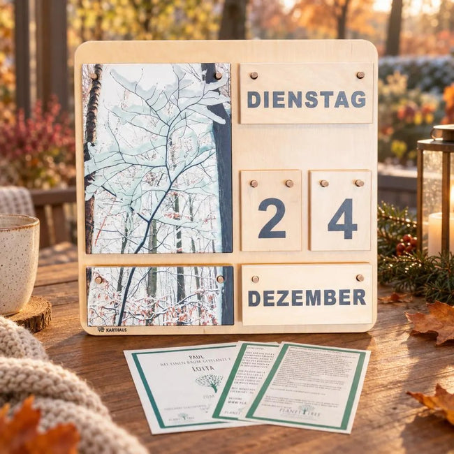 Kalender Vier Jahreszeiten aus Holz - jedes Jahr wiederverwendbar