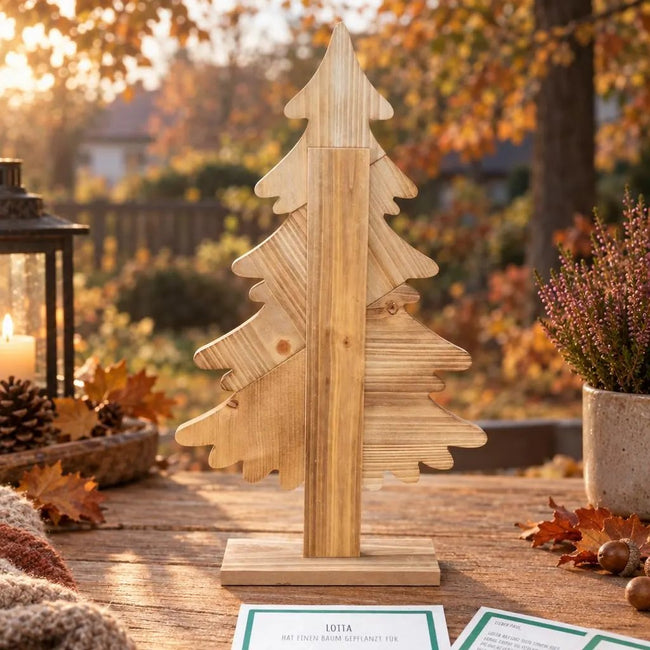 Dekorativer Tannenbaum aus Stückholz