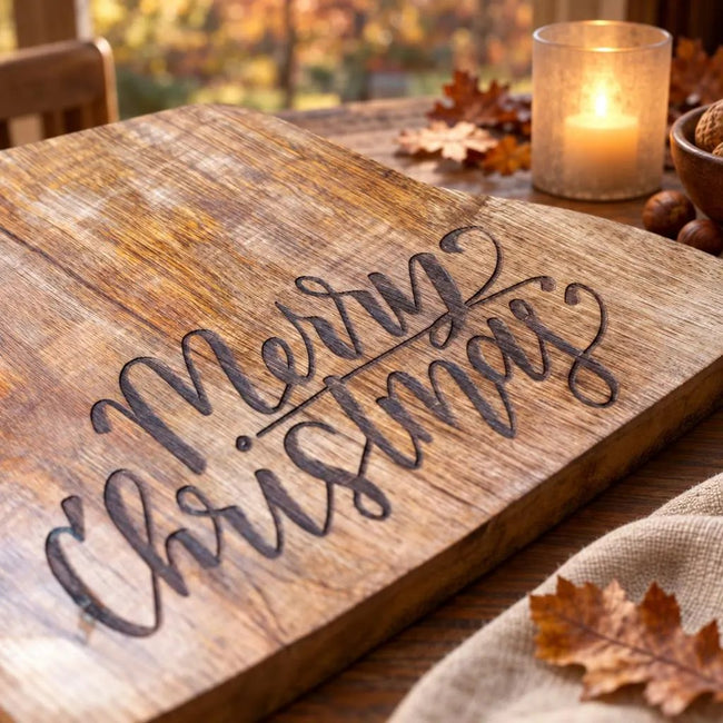Großes Tranchierbrett "Merry Christmas"
