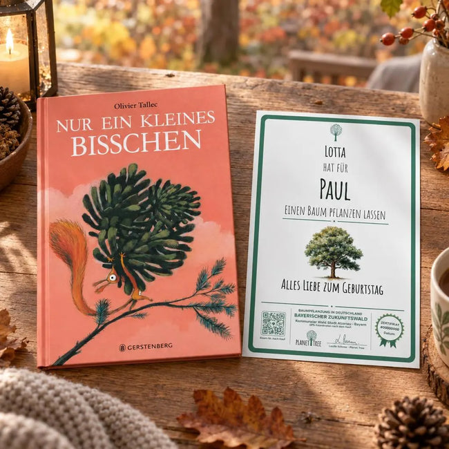 Nur ein kleines Bisschen – Geschenkansicht mit aktuellem Baumzertifikat; Beispielgestaltung