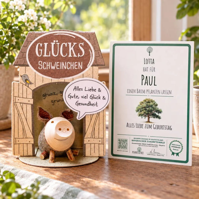 Glücksschweinchen "Alles Liebe & Gute, viel Glück & Gesundheit"