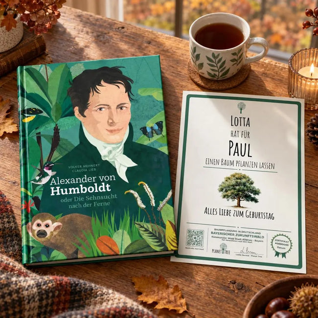 Alexander von Humboldt – Geschenkansicht mit aktuellem Baumzertifikat; Beispielgestaltung