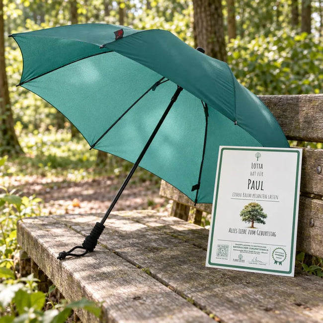 Superleichter Trekkingschirm Swing Liteflex – Geschenkansicht mit aktuellem Baumzertifikat; Beispielgestaltung