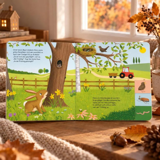 Henry, der kleine Hase - im Frühling | Pappebuch mit Griff-Register