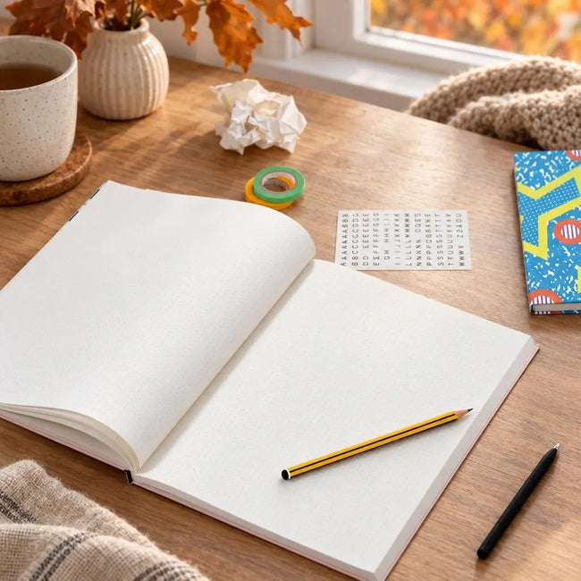 Notizbuch mit Waldmotiv - Herbst