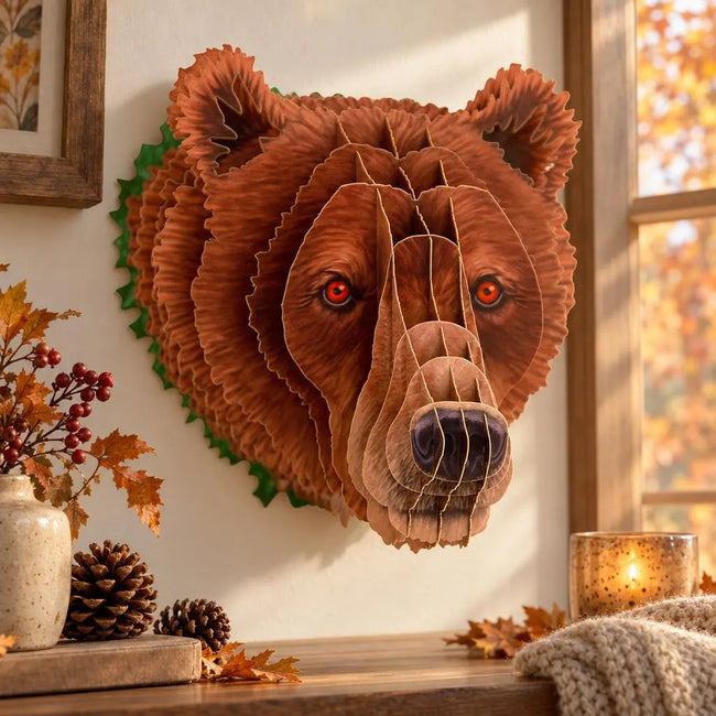 3D Tierkopf Braunbär