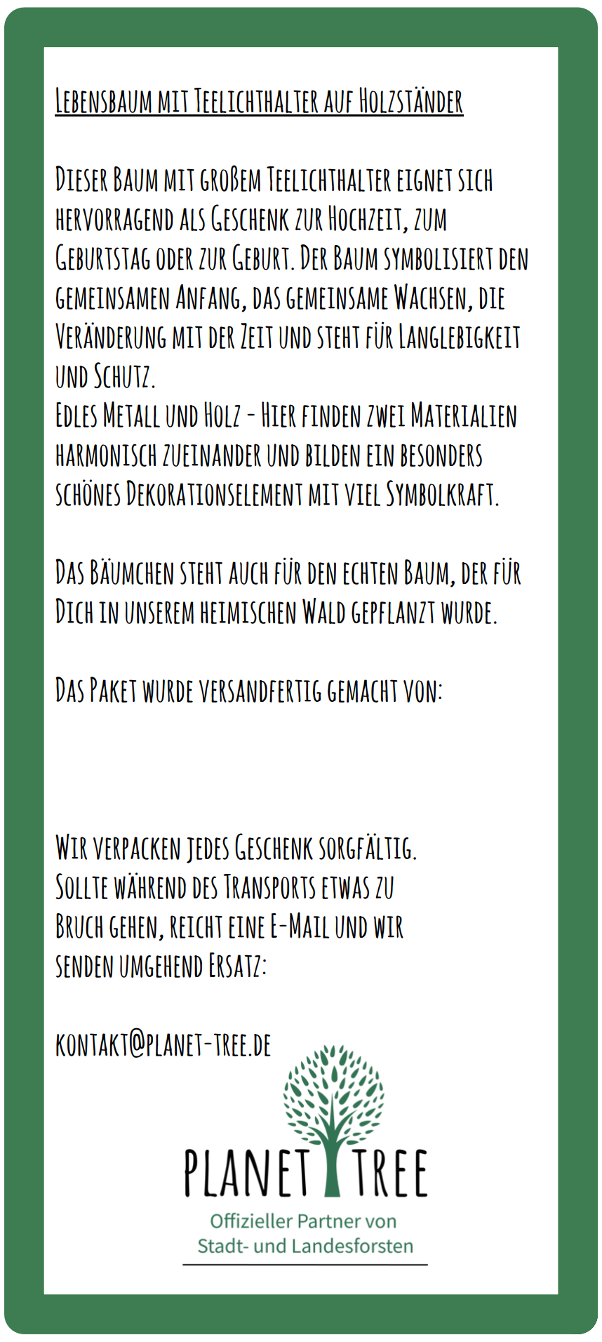 Silberner Lebensbaum mit Teelichthalter