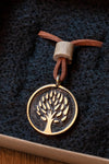 Planet Tree Anhänger aus Bronze mit Lederband