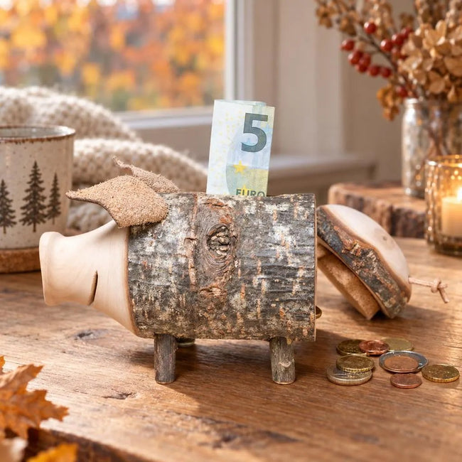 Herzenswunscherfüller - Sparschwein Rudi aus Holz