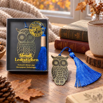 Lesezeichen aus Metall - Libelle, Eule oder Ginkgo