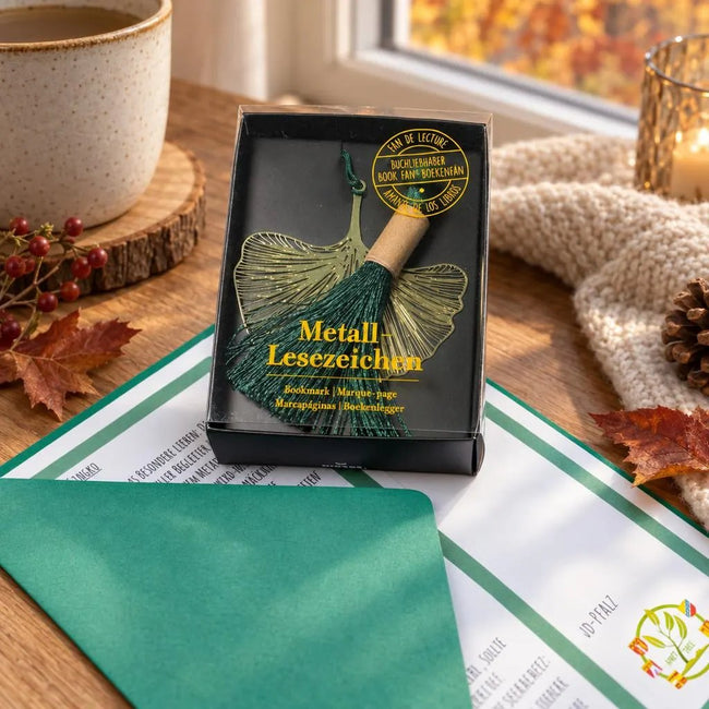 Lesezeichen aus Metall - Libelle, Eule oder Ginkgo