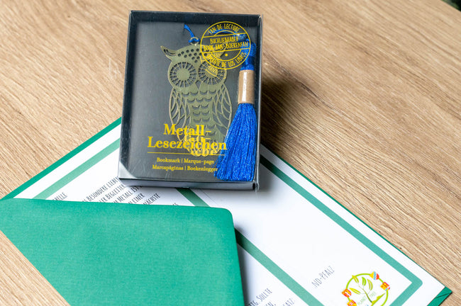 Lesezeichen aus Metall - Libelle, Eule oder Ginkgo
