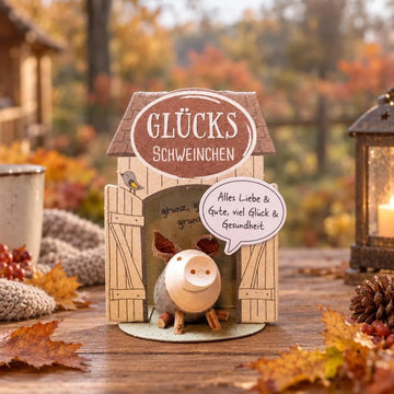 Glücksschweinchen "Alles Liebe & Gute, viel Glück & Gesundheit"