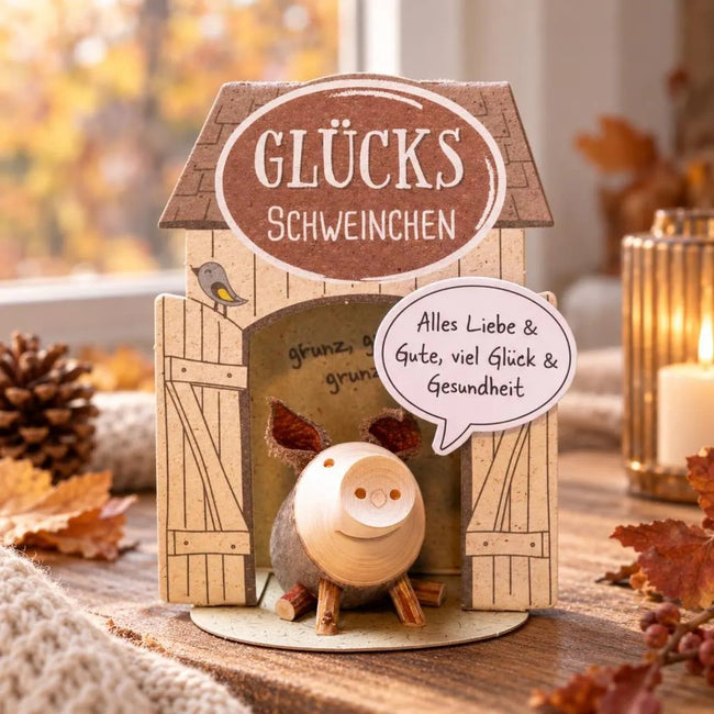 Glücksschweinchen "Alles Liebe & Gute, viel Glück & Gesundheit"