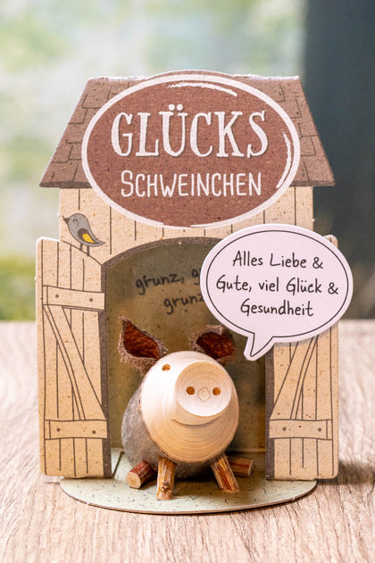 Glücksschweinchen "Alles Liebe & Gute, viel Glück & Gesundheit"