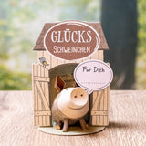 Glücksschweinchen "Für Dich..." - Geschenk plus Baumspende in deutschem Landesforst