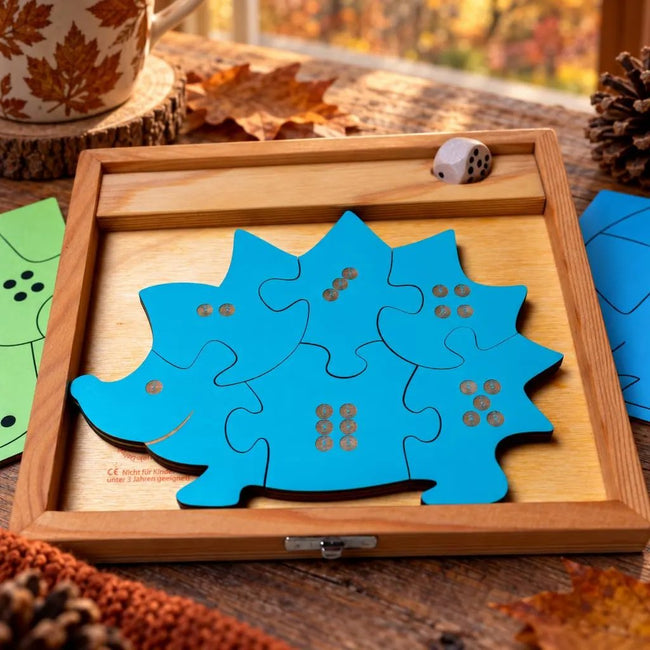 Igel-Würfelspiel und Puzzle
