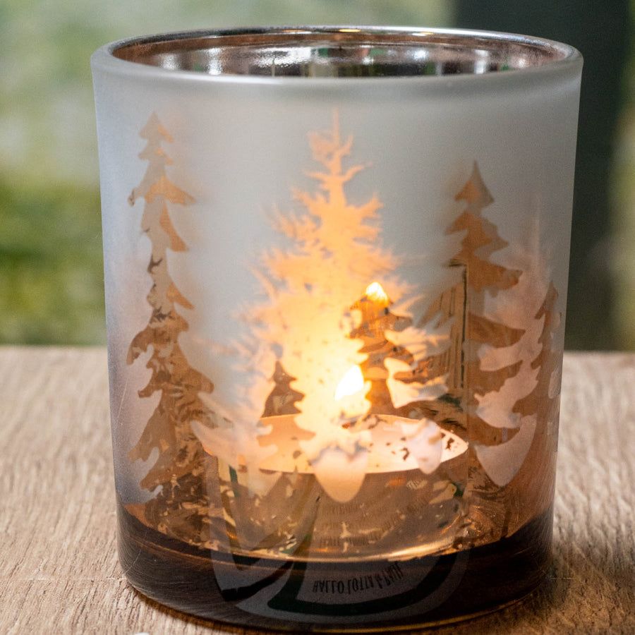 Windlicht geeist in Gold