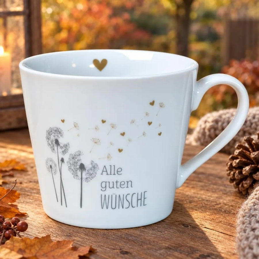 Tasse aus Porzellan "Alle guten Wünsche"