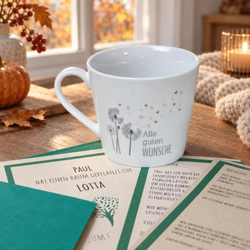 Tasse aus Porzellan "Alle guten Wünsche"