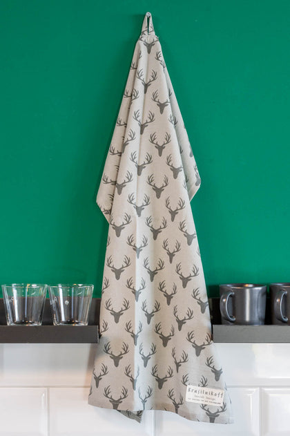 Geschirrtuch kleiner Hirsch grau