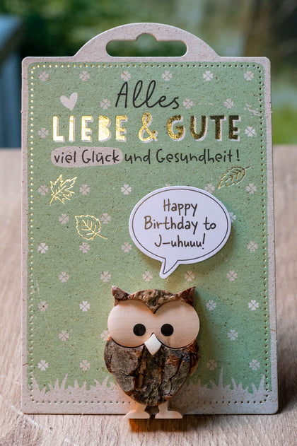 Geburtstagseule Happy Birthday to J-uhuu!