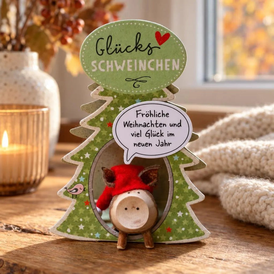 Glücksschweinchen "Frohe Weihnachten"