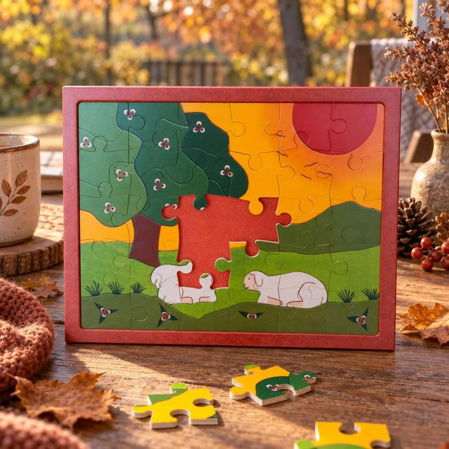 Puzzle Schafe auf der Weide