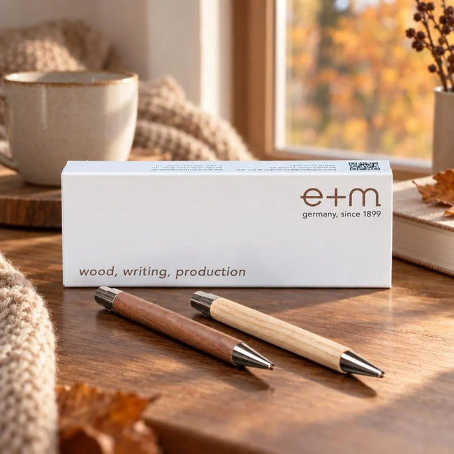 Druckkugelschreiber mit Holz von E+M
