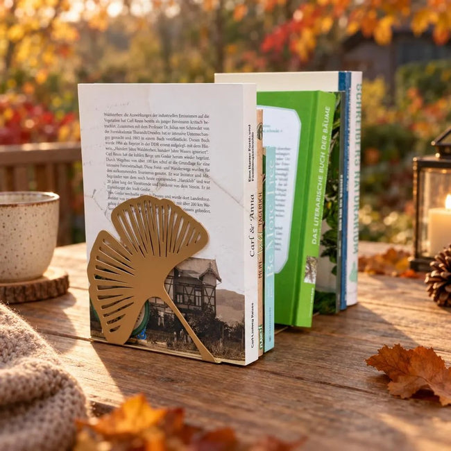 Buchstütze 2er Set Ginkgo