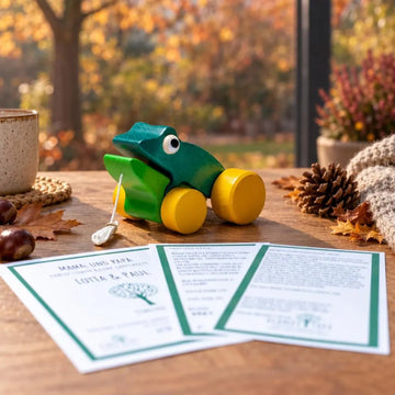 Frosch aus Holz zum Nachziehen