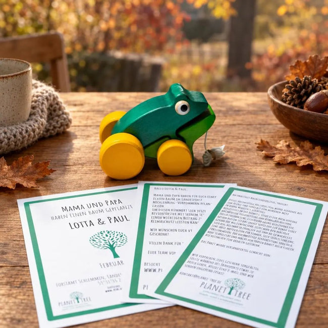 Frosch aus Holz zum Nachziehen