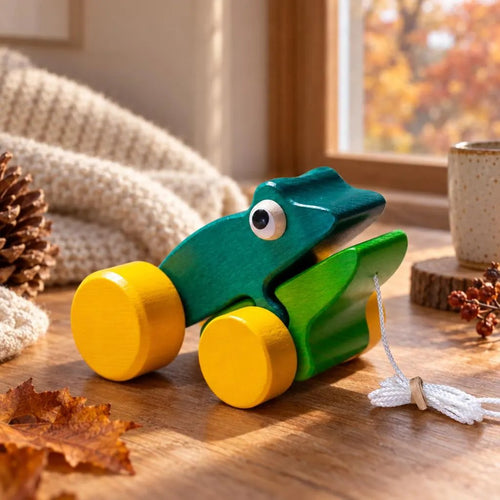 Frosch aus Holz zum Nachziehen