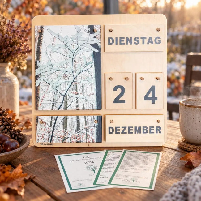 Kalender Vier Jahreszeiten aus Holz - jedes Jahr wiederverwendbar