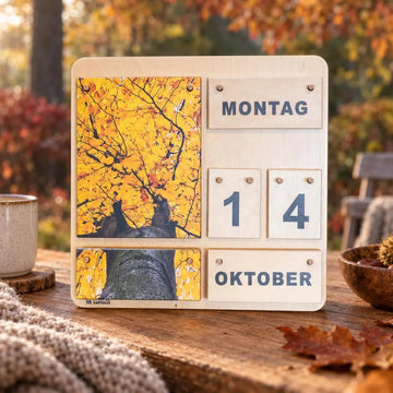 Kalender Vier Jahreszeiten aus Holz - jedes Jahr wiederverwendbar