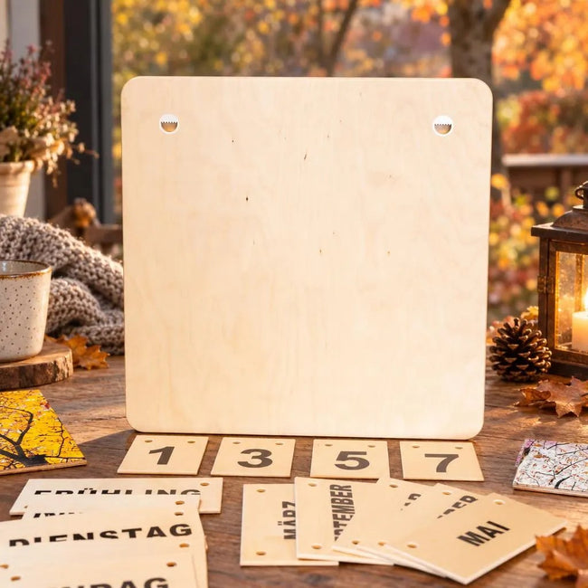 Kalender Vier Jahreszeiten aus Holz - jedes Jahr wiederverwendbar