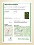Seite 2 – Informationsblatt zur Baumpflanzung mit Baumart, Standort und Karte