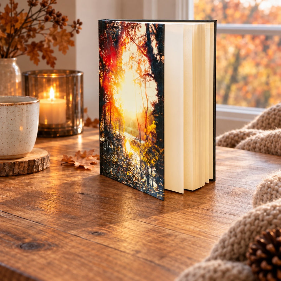 Notizbuch mit Waldmotiv - Herbst – Produkt ohne Zertifikat