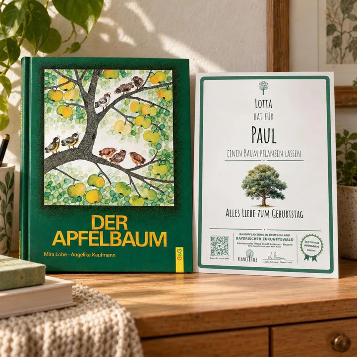 Der Apfelbaum mit optionalem personalisiertem Baumzertifikat