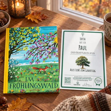 Im Frühlingswald – Geschenkansicht mit aktuellem Baumzertifikat; Beispielgestaltung